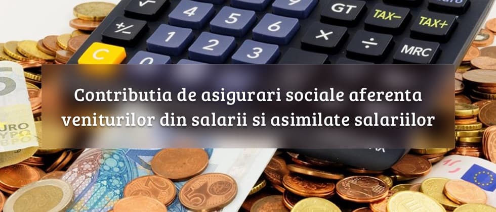 Calculator, bancnote și monede pentru calculul contribuției de asigurări sociale
